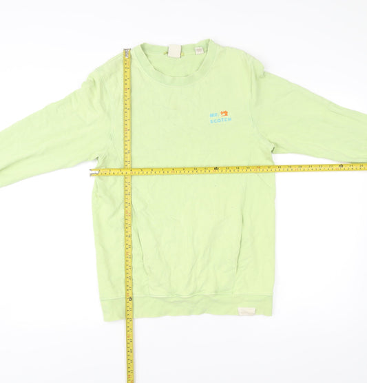 Scotch & Soda Men’s Green Cotton Pullover Sweatshirt Small Crew Neck