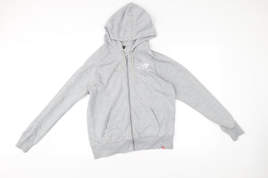 New Balance Men's Grey Full Zip Hoodie Size S Logo Sportswear