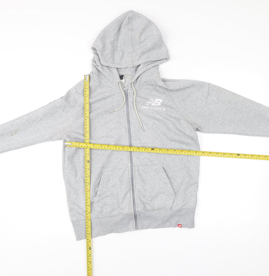 New Balance Men's Grey Full Zip Hoodie Size S Logo Sportswear