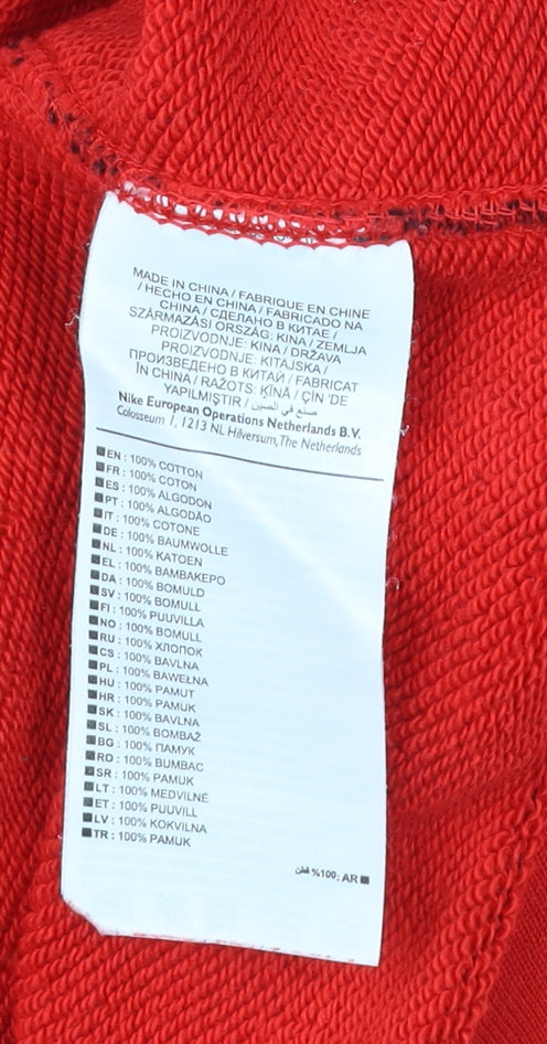 Nike Men’s Red Graphic Logo Sweatshirt Size S Pullover Cotton