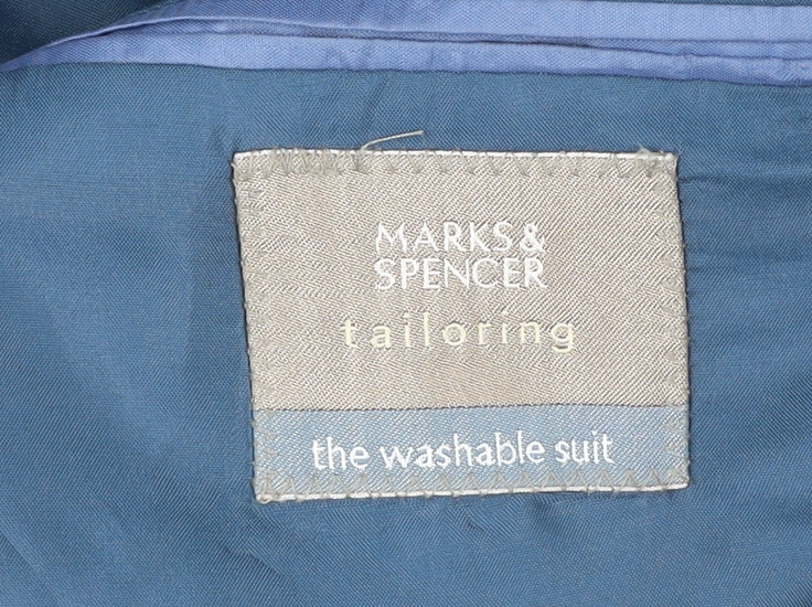 Marks and Spencer Men’s Navy Blue Wool Blend Blazer Jacket 46 M