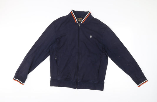 Ralph Lauren Men’s Blue Bomber Jacket L Full Zip Cotton Casual