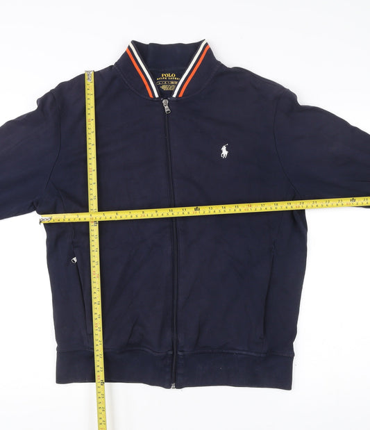Ralph Lauren Men’s Blue Bomber Jacket L Full Zip Cotton Casual