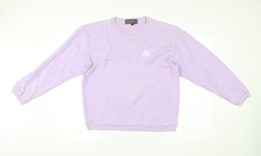 Gleneagles Men’s Purple Cotton Sweatshirt L Vintage Embroidered Logo Pullover