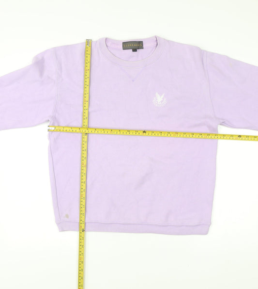 Gleneagles Men’s Purple Cotton Sweatshirt L Vintage Embroidered Logo Pullover