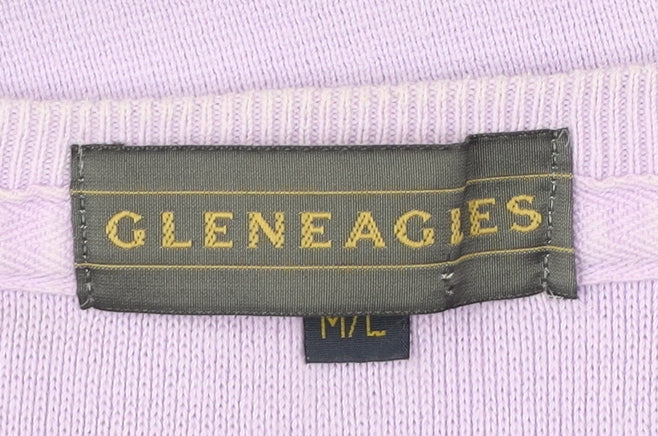 Gleneagles Men’s Purple Cotton Sweatshirt L Vintage Embroidered Logo Pullover