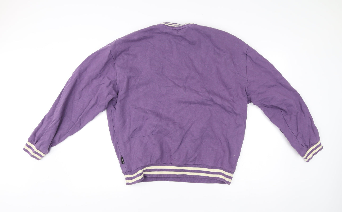 Kickers Mens Purple Sweatshirt L Regular Fit Crew Neck Logo Vintage