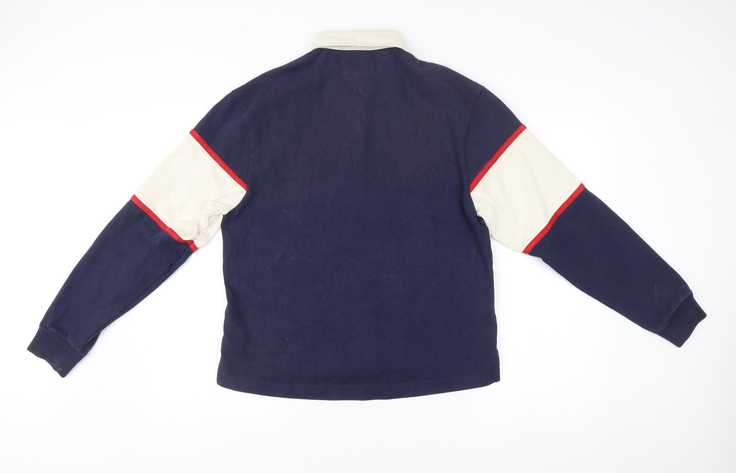 Tommy Jeans Men’s Small Navy White Retro Collared Sweatshirt