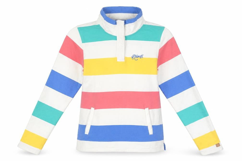 Animal Womens Multicoloured Stripe Henley Sweatshirt Size 10