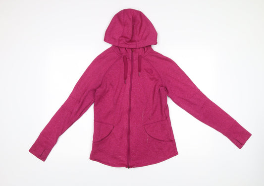 The North Face Womens Pink Polyester Full Zip Hoodie Size M