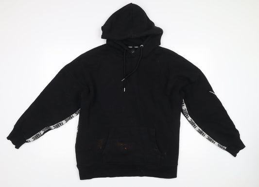 Fabric Womens Black Hoodie Size 14 Cotton Blend Pullover