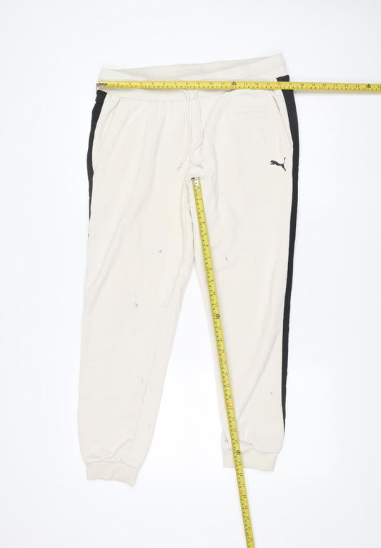 Puma Mens Ivory XL Jogger Sweatpants Elastic Waist Sports Trousers