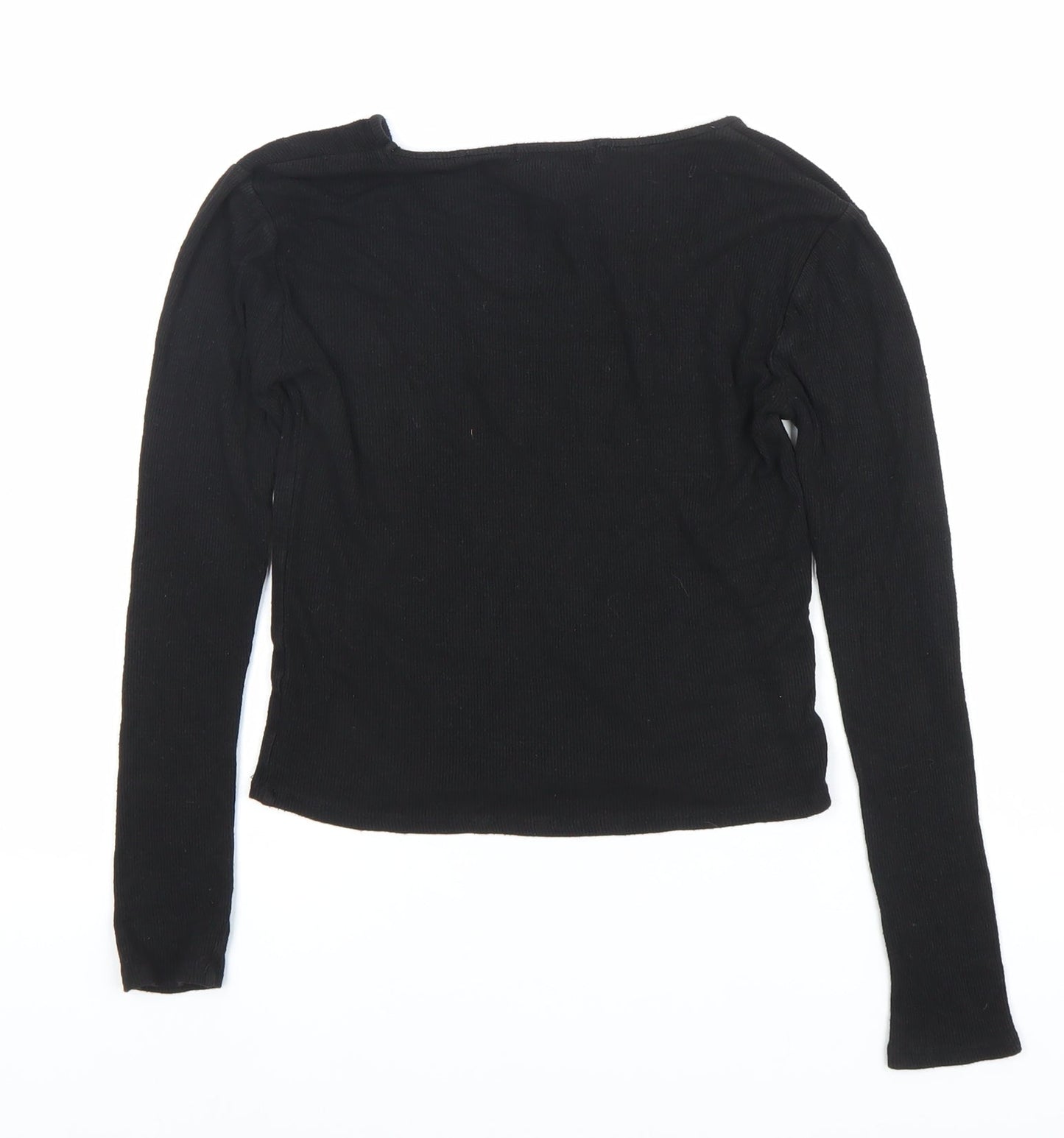 Forever 21 Women’s Black Slim Fit Long Sleeve Scoop Neck Top S