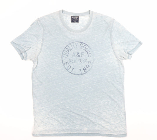 Abercrombie & Fitch Men’s Blue XL Logo Graphic Crew Neck T-Shirt