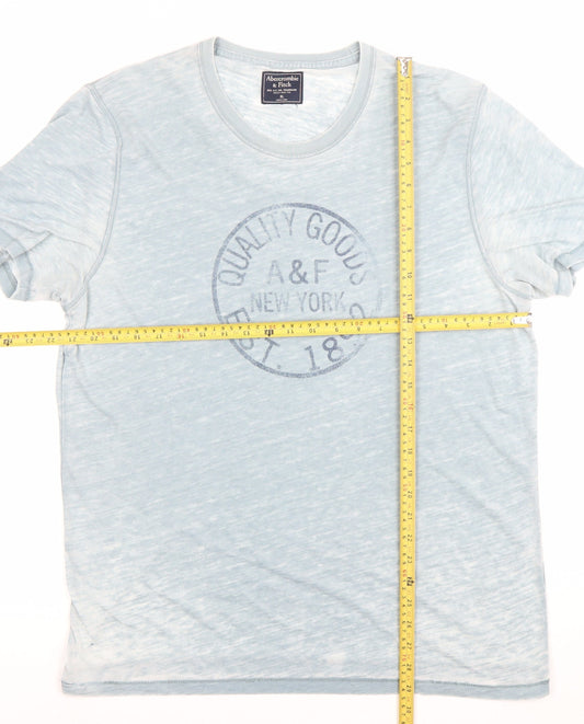 Abercrombie & Fitch Men’s Blue XL Logo Graphic Crew Neck T-Shirt