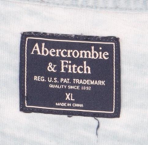Abercrombie & Fitch Men’s Blue XL Logo Graphic Crew Neck T-Shirt