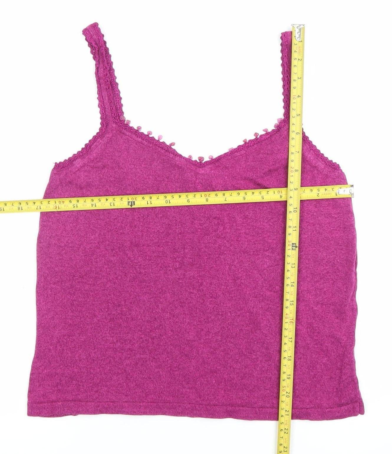 Truly You Womens Purple Size 18 Camisole Tank Top Linen Blend