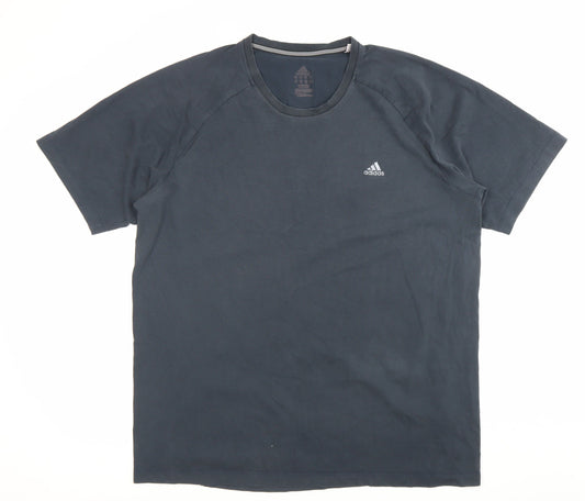 Adidas Men's Black L Regular Fit Crew Neck Short Sleeve T-Shirt