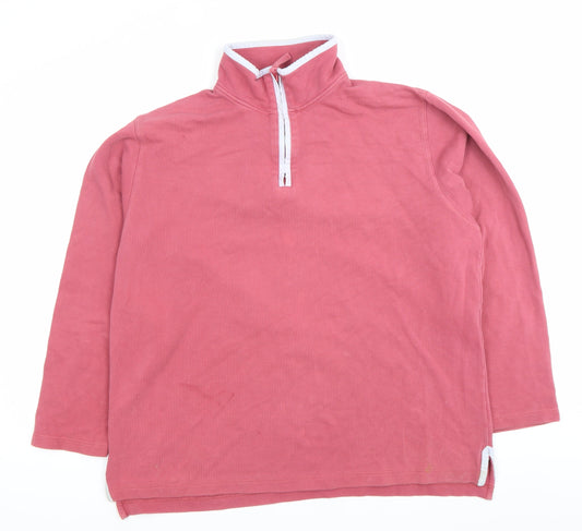 Boden Women’s Pink Cotton 1/4 Zip Sweatshirt Size M
