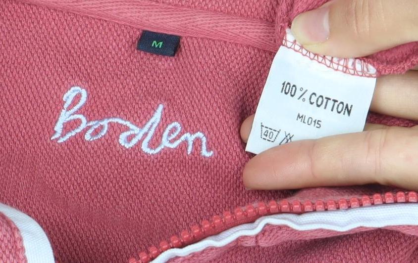 Boden Women’s Pink Cotton 1/4 Zip Sweatshirt Size M