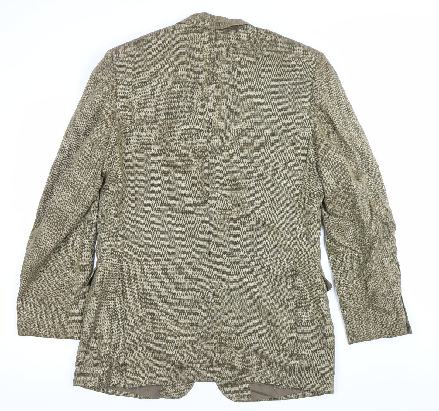 DAKS Men’s Brown Wool Tweed Blazer Jacket Size 40 Classic Fit