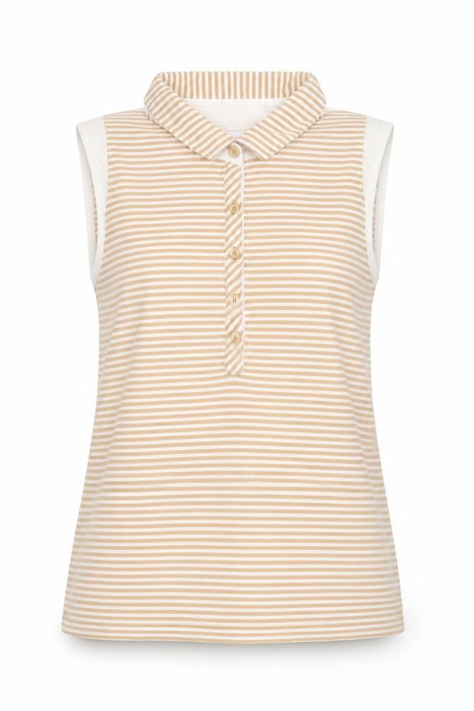 Womens UK Size M Calvin Klein Beige Cotton Polo