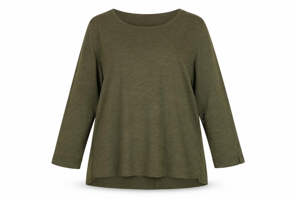 White Stuff Women’s Green Tunic Blouse UK 14 V-Neck 3/4 Sleeve
