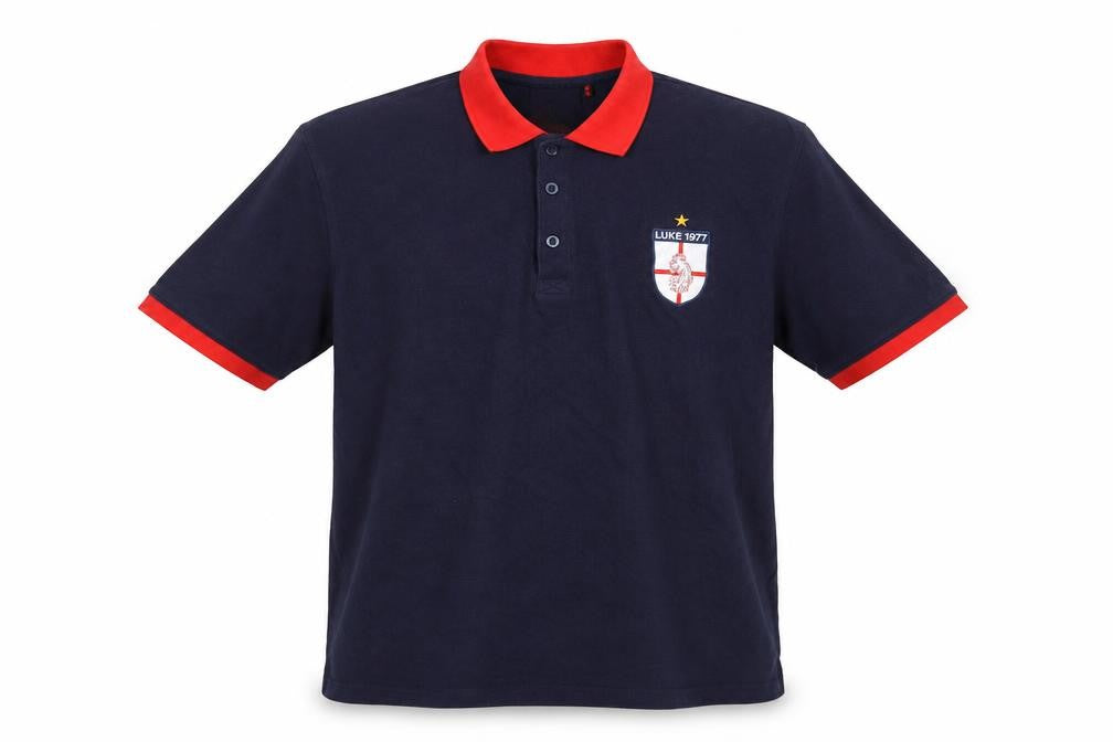 Luke 1977 Mens Blue Polo Shirt M Short Sleeve Cotton Casual