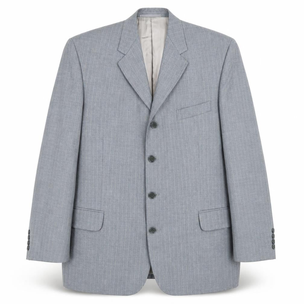 Mens 42 Chest Regular Jaeger Grey Four-Button Blazer