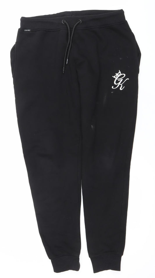 Gym King Men’s Black Jogger Sweatpants M Cotton Blend Tapered Fit