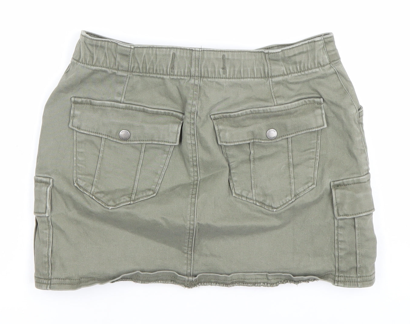 Hollister Womens Green XS Cargo Mini Skirt Low Rise Cotton Blend