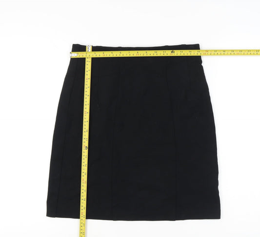 Marks and Spencer Women Black Size 12 Pencil Long Work Skirt