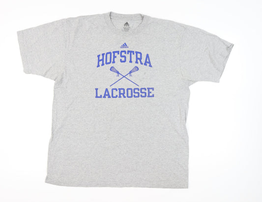 Adidas Men’s Grey Hofstra Lacrosse Graphic T-Shirt Size L
