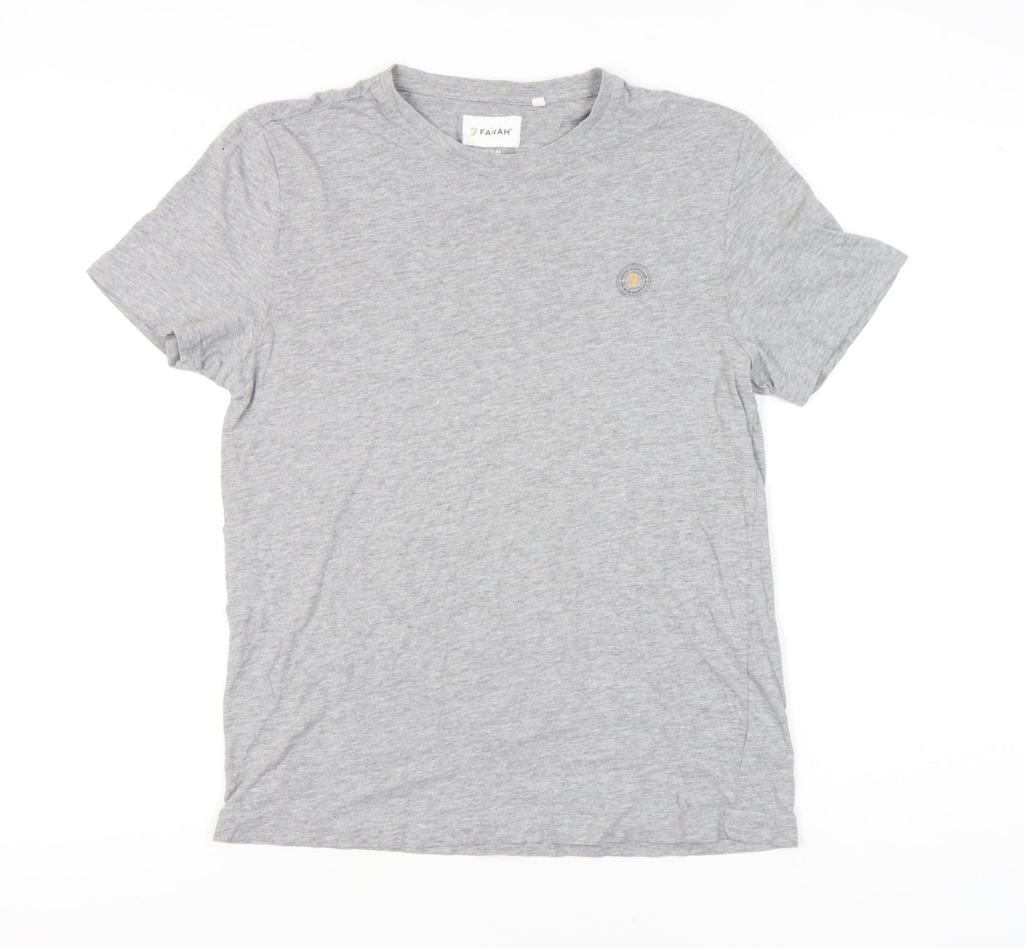 Farah Mens Grey Crew Neck Short Sleeve T-Shirt Size M