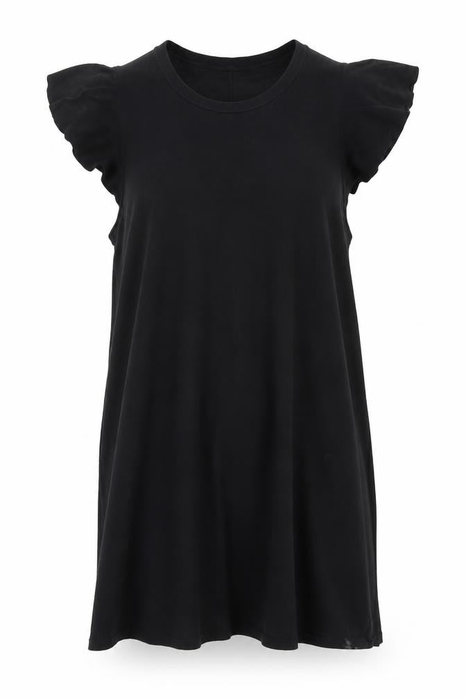Gap Women’s Black Short Shift Dress L Flutter Sleeves