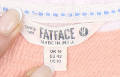 FatFace Women’s Multicoloured Striped Cotton T-Shirt UK 14