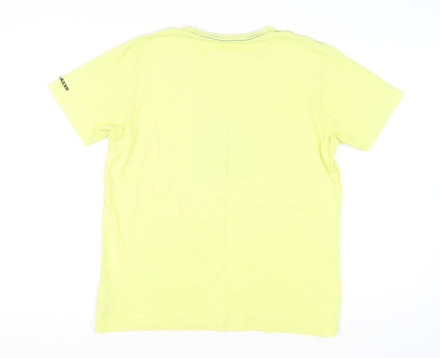 Adidas Mens Yellow L Marrakesh Graphic Print Cotton T-Shirt