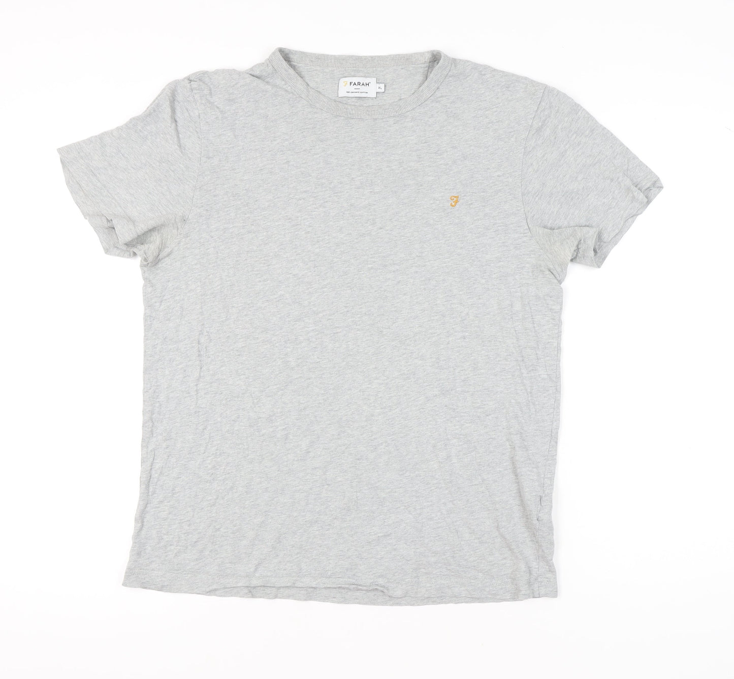 Farah Men's Grey XL Cotton Crew Neck Short Sleeve T-Shirt