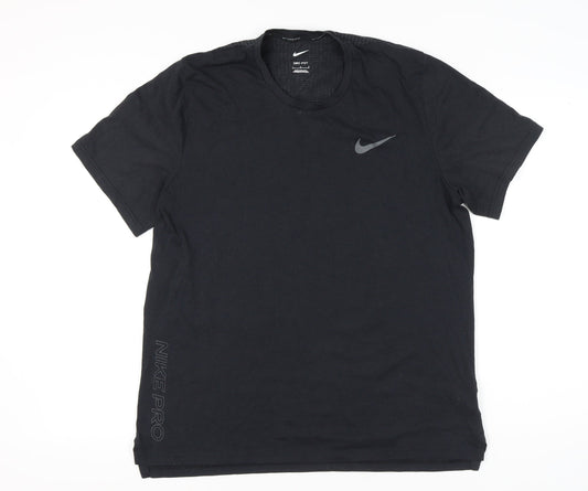 Nike Men's Black L Dri-FIT Pro Short Sleeve Athletic T-Shirt