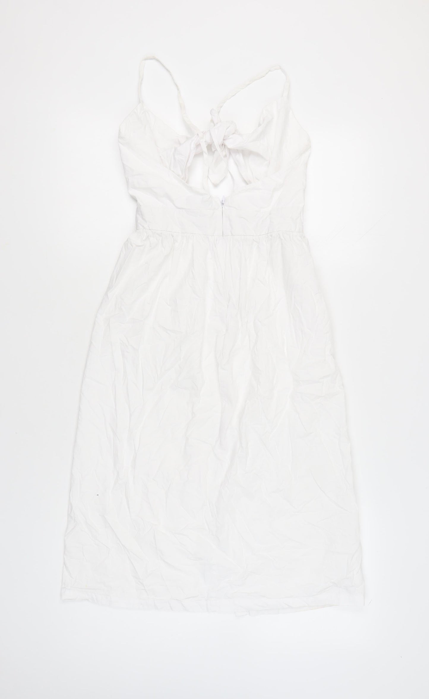 Topshop Women’s White Cotton Midi Slip Dress Size 8 Strappy Summer