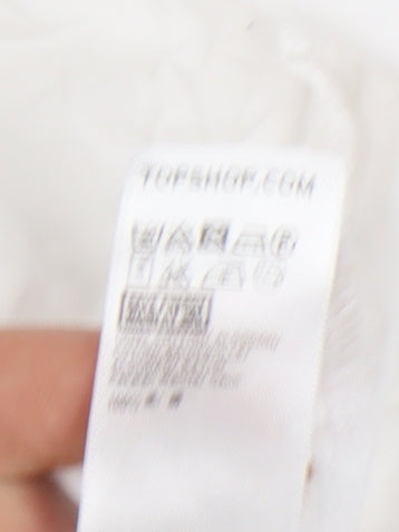 Topshop Women’s White Cotton Midi Slip Dress Size 8 Strappy Summer