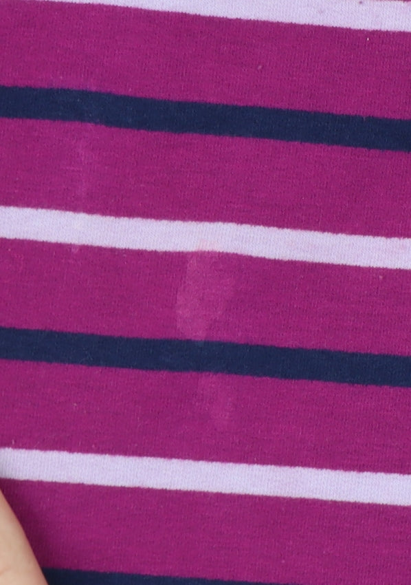 Lands' End Womens Pink XS Petite Striped 1/4 Zip Sweatshirt