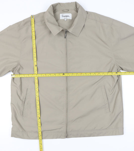 Champion Men’s Beige 2XL Full Zip Mid-Length Casual Jacket