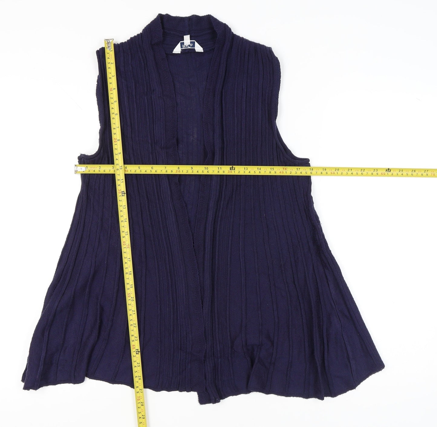 M&Co Womens Petite Blue Sleeveless Knit Vest Size M