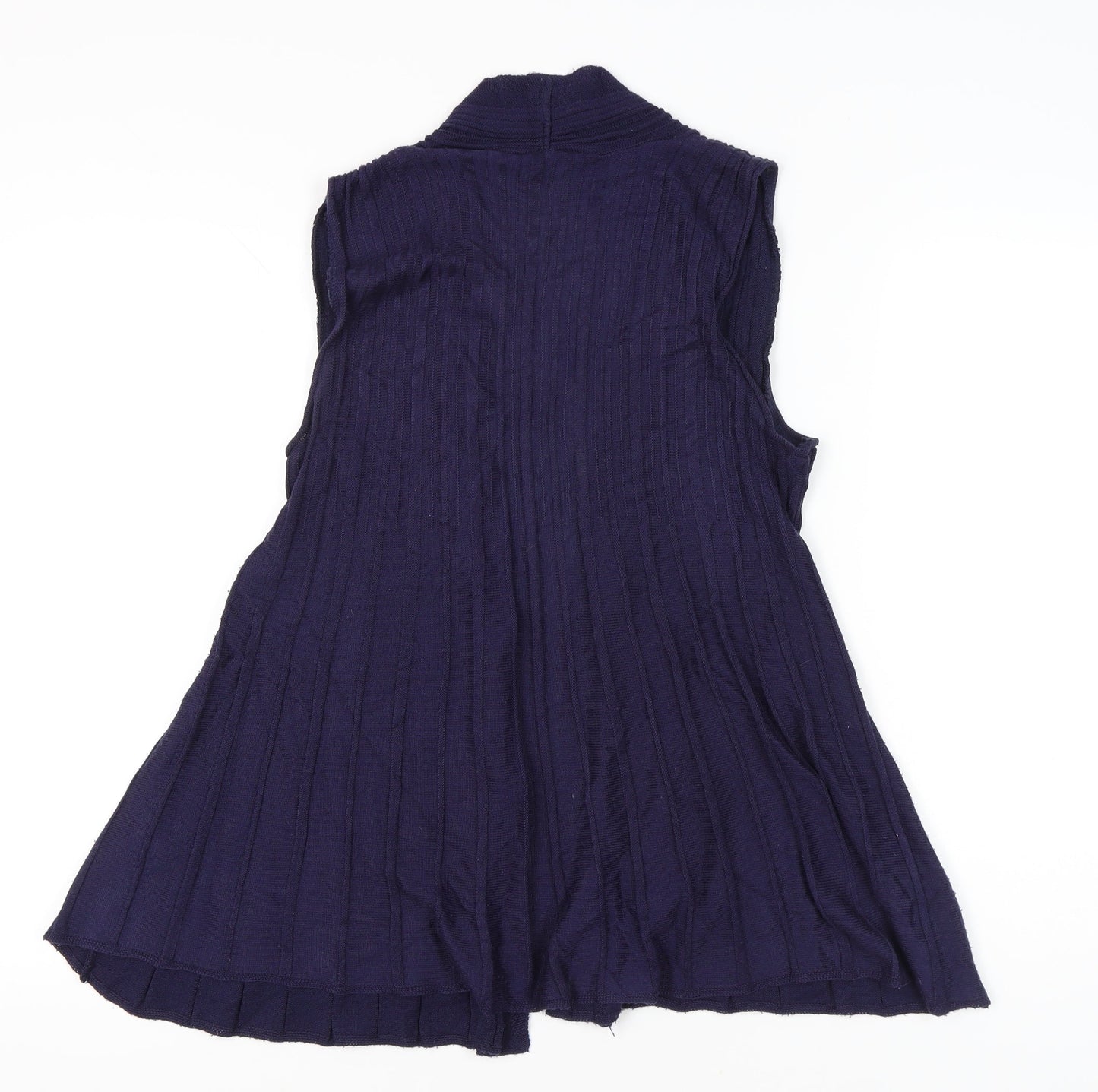 M&Co Womens Petite Blue Sleeveless Knit Vest Size M