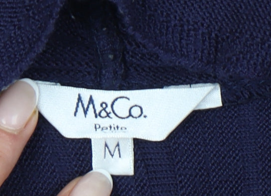 M&Co Womens Petite Blue Sleeveless Knit Vest Size M