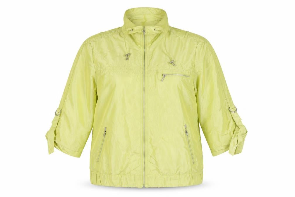 Chico's Women Green Size 16 Hooded Nylon Zip Jacket