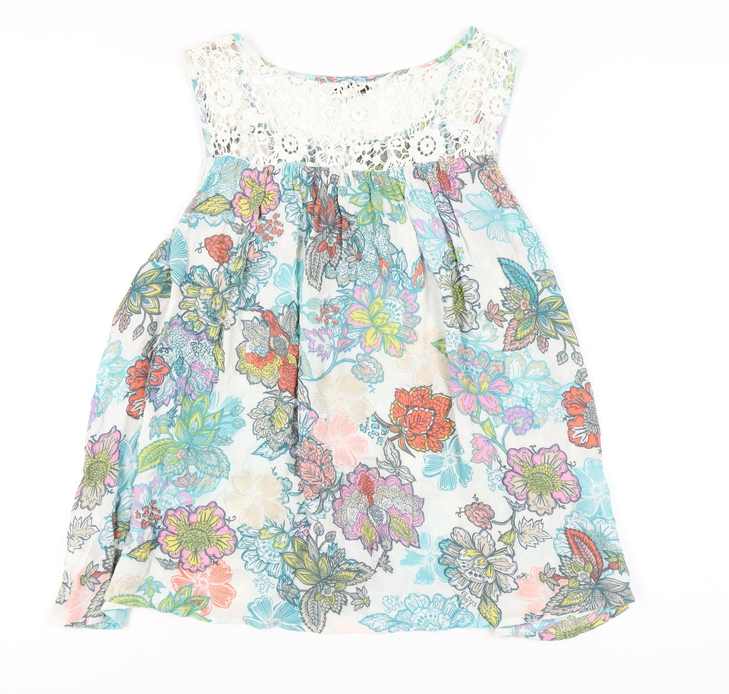 Next Women’s Multicoloured Floral Tunic Blouse UK 14 Sleeveless