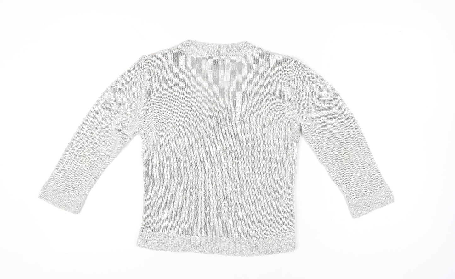 Marks and Spencer Women’s Grey Cardigan Size 12 Scoop Neck Knit