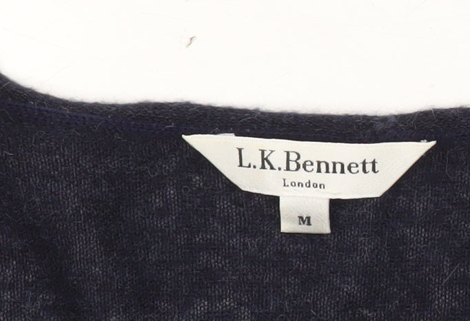 L.K. Bennett Women’s Blue Black Orange Striped Pullover Jumper M